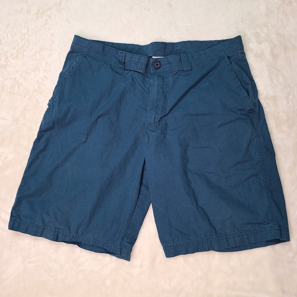 Columbia Washed Out Shorts Men's 34W 10L Casual Comfort Chinos Dark Blue